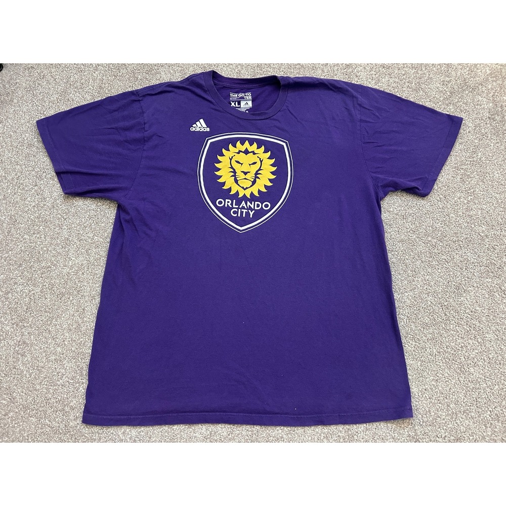 MLS Adidas Orlando City SC T Shirt Mens XL Purple Excellent Soccer Graphic Tee